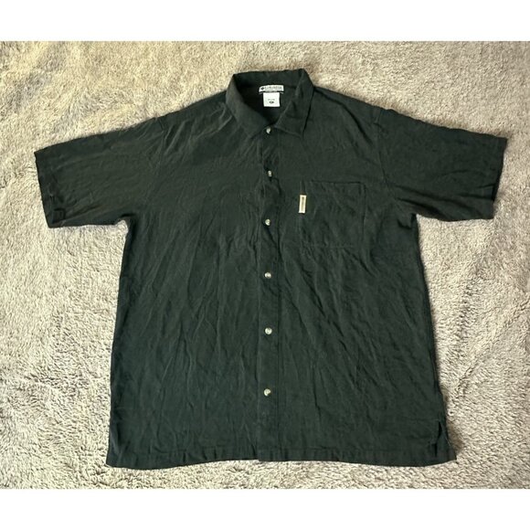 Columbia "The Perfect Martini" 100% Silk Short Sleeve Button Down Shirt Size XL - Picture 4 of 16